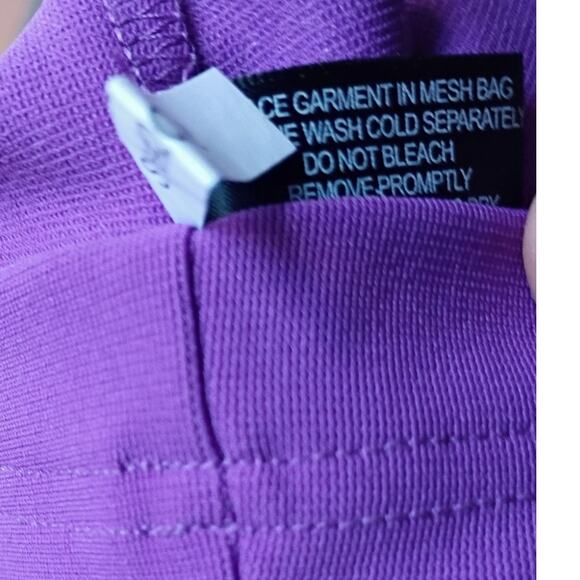 Vntg 2000s Boston Proper Purple Travel Knit 2-Piece Set Blazer 4 Dress Sz XS - Picture 14 of 16